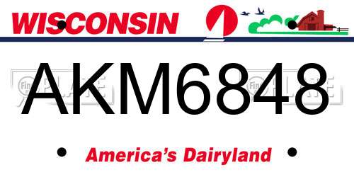 AKM6848 Wisconsin License Plate