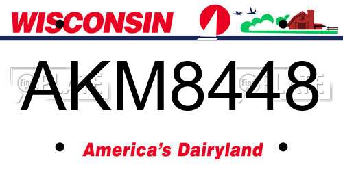 AKM8448 Wisconsin License Plate