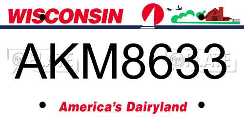 AKM8633 Wisconsin License Plate