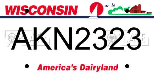 AKN2323 Wisconsin License Plate