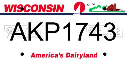 AKP1743 Wisconsin License Plate