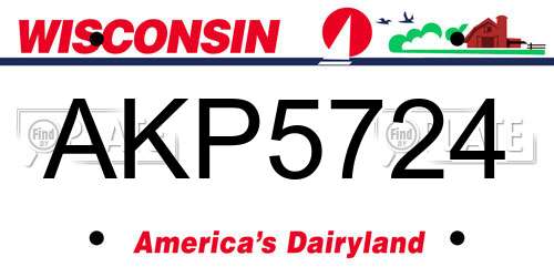 AKP5724 Wisconsin License Plate