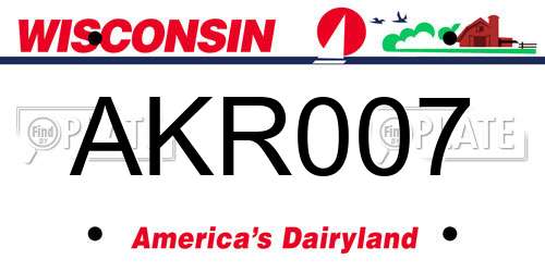 AKR007 Wisconsin License Plate