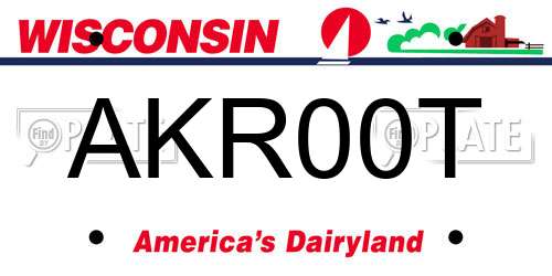 AKR00T Wisconsin License Plate