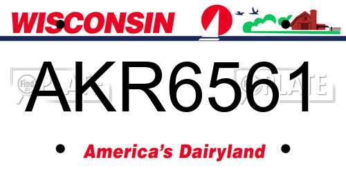 AKR6561 Wisconsin License Plate