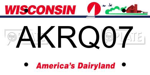 AKRQ07 Wisconsin License Plate