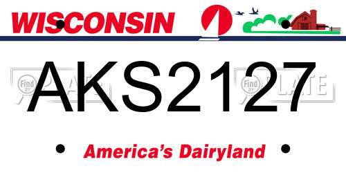 AKS2127 Wisconsin License Plate