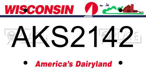 AKS2142 Wisconsin License Plate