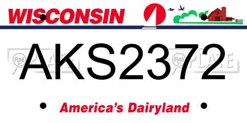 AKS2372 Wisconsin License Plate