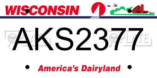 AKS2377 Wisconsin License Plate