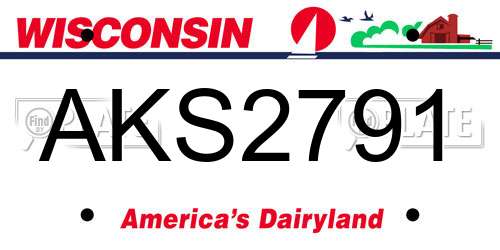 AKS2791 Wisconsin License Plate