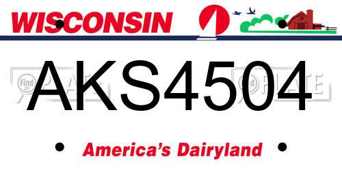 AKS4504 Wisconsin License Plate