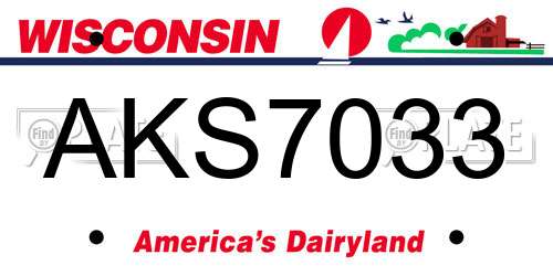 AKS7033 Wisconsin License Plate