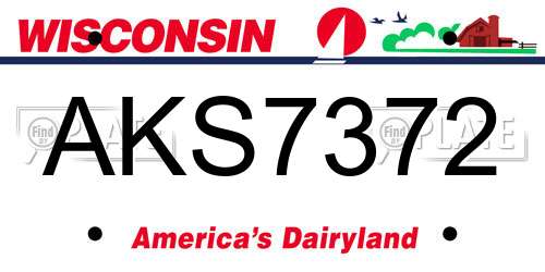 AKS7372 Wisconsin License Plate