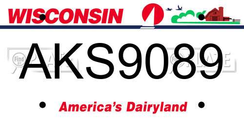 AKS9089 Wisconsin License Plate