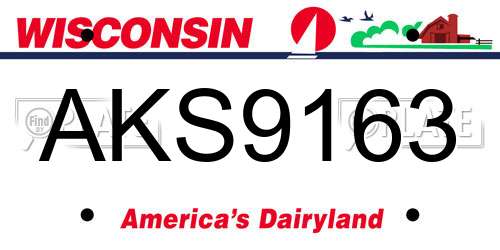 AKS9163 Wisconsin License Plate