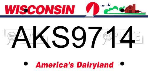 AKS9714 Wisconsin License Plate