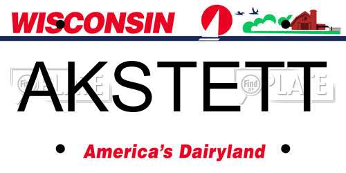 AKSTETT Wisconsin License Plate