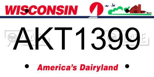 AKT1399 Wisconsin License Plate