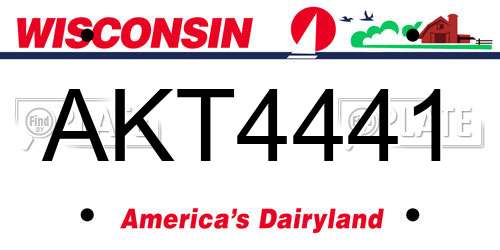 AKT4441 Wisconsin License Plate