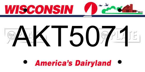 AKT5071 Wisconsin License Plate