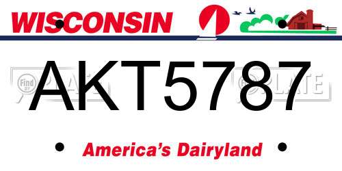 AKT5787 Wisconsin License Plate