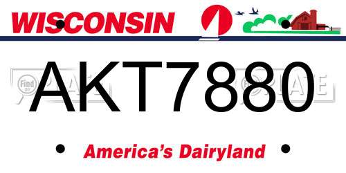 AKT7880 Wisconsin License Plate