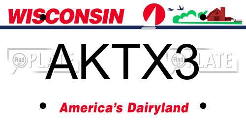 AKTX3 Wisconsin License Plate