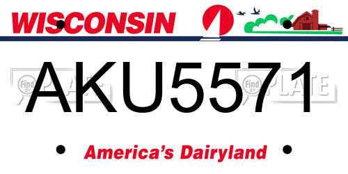AKU5571 Wisconsin License Plate