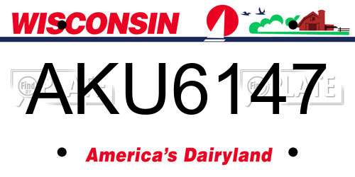 AKU6147 Wisconsin License Plate