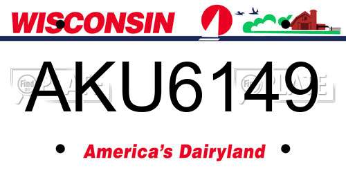 AKU6149 Wisconsin License Plate