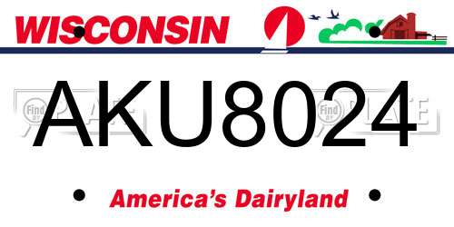 AKU8024 Wisconsin License Plate