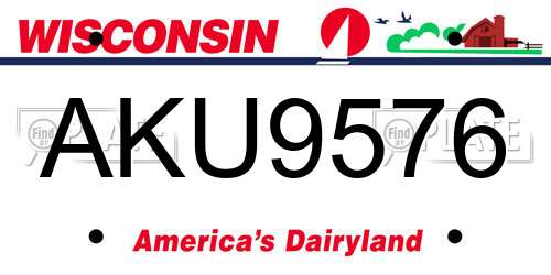 AKU9576 Wisconsin License Plate