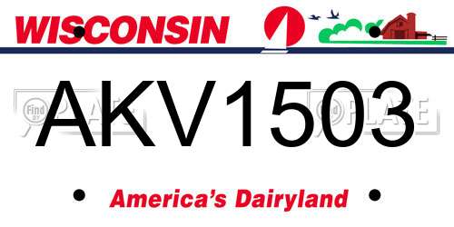 AKV1503 Wisconsin License Plate