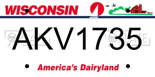 AKV1735 Wisconsin License Plate