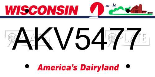 AKV5477 Wisconsin License Plate