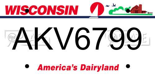 AKV6799 Wisconsin License Plate
