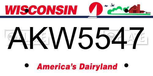 AKW5547 Wisconsin License Plate