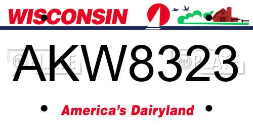 AKW8323 Wisconsin License Plate