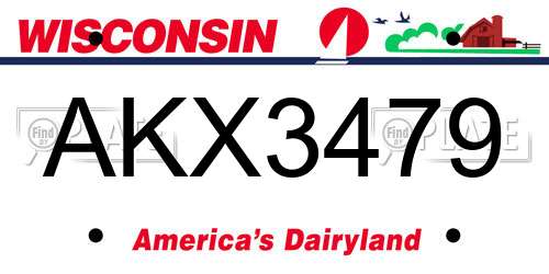 AKX3479 Wisconsin License Plate