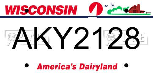AKY2128 Wisconsin License Plate
