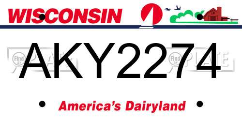 AKY2274 Wisconsin License Plate