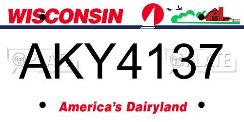 AKY4137 Wisconsin License Plate