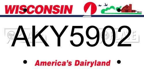 AKY5902 Wisconsin License Plate