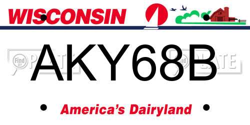 AKY68B Wisconsin License Plate