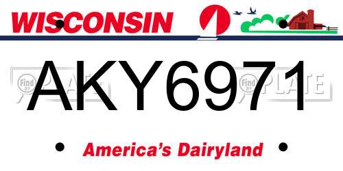 AKY6971 Wisconsin License Plate