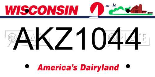 AKZ1044 Wisconsin License Plate