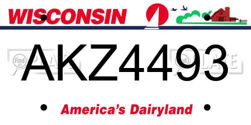 AKZ4493 Wisconsin License Plate