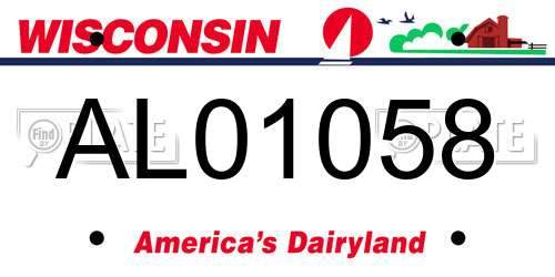 AL01058 Wisconsin License Plate