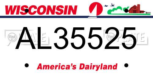 AL35525 Wisconsin License Plate